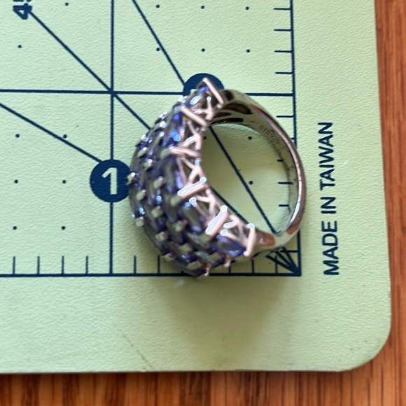 Large sterling and Tanzanite ring size 7 marked STS 925 India - Picture 11 of 14
